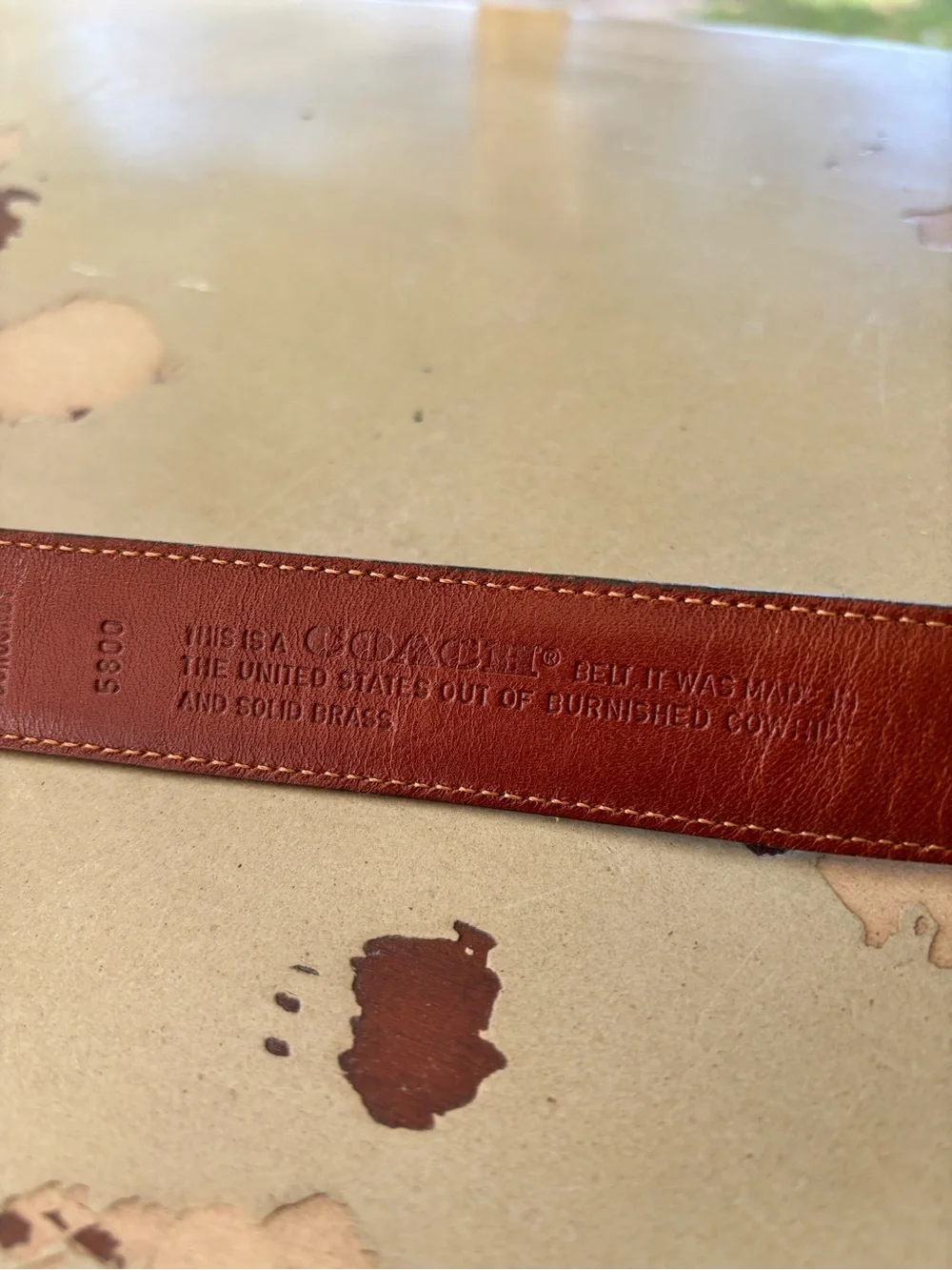 Coach Men's Burgundy Leather Belt with Gold Buckle Sz 40